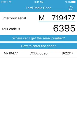 Capture d'écran de Radio Code For Ford M sur iPhone 2