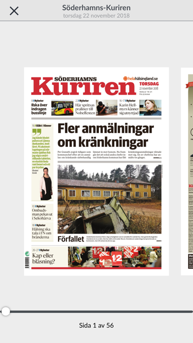 Söderhamns-Kuriren e-tidning Screenshot