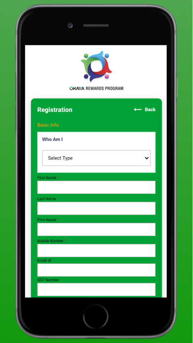 Okaya Rewards Program Screenshot