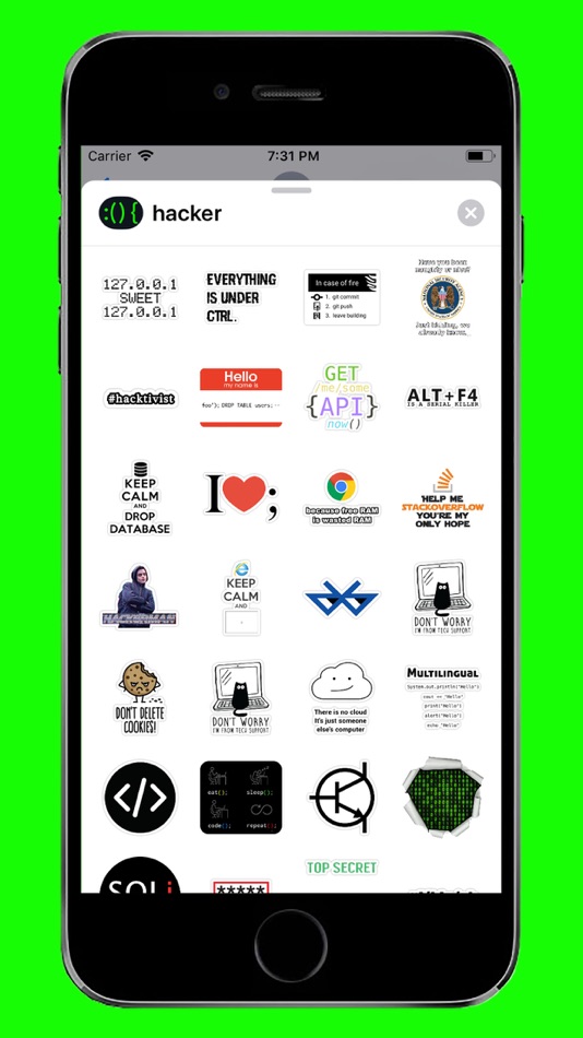 #1. Hacker Sticker Pack (iOS) بواسطة: Wesley de Groot