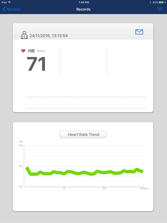 medel iBP ECG iPad screenshot