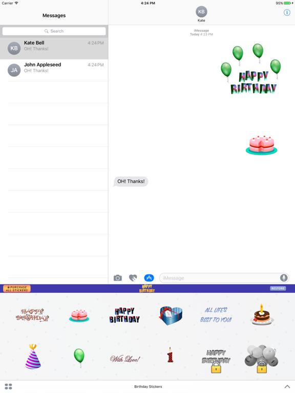 Screenshot #4 pour Birthday Stickers Anniversaire