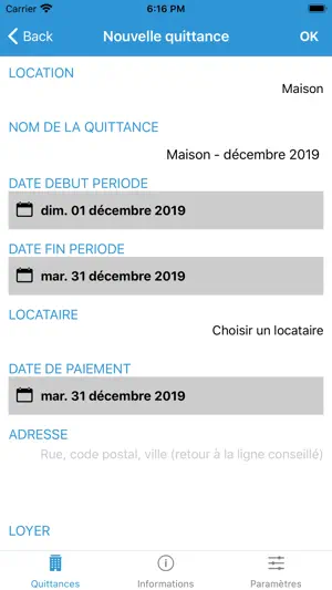 Quittance de loyer screenshot 3