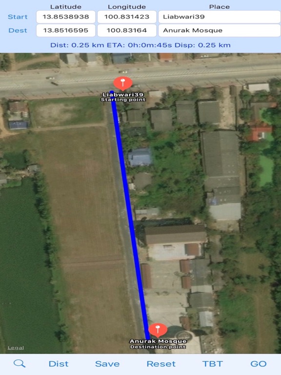 Distance Routes Navigation iPad screenshot