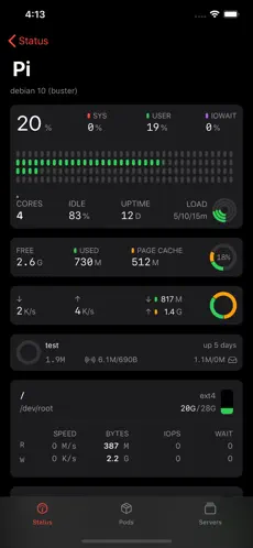 Captura de Pantalla 1 ServerCat - Linux Status & SSH iphone