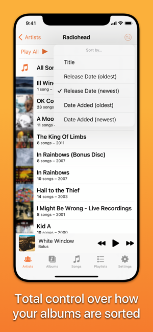 Schermata di Picky Music Player