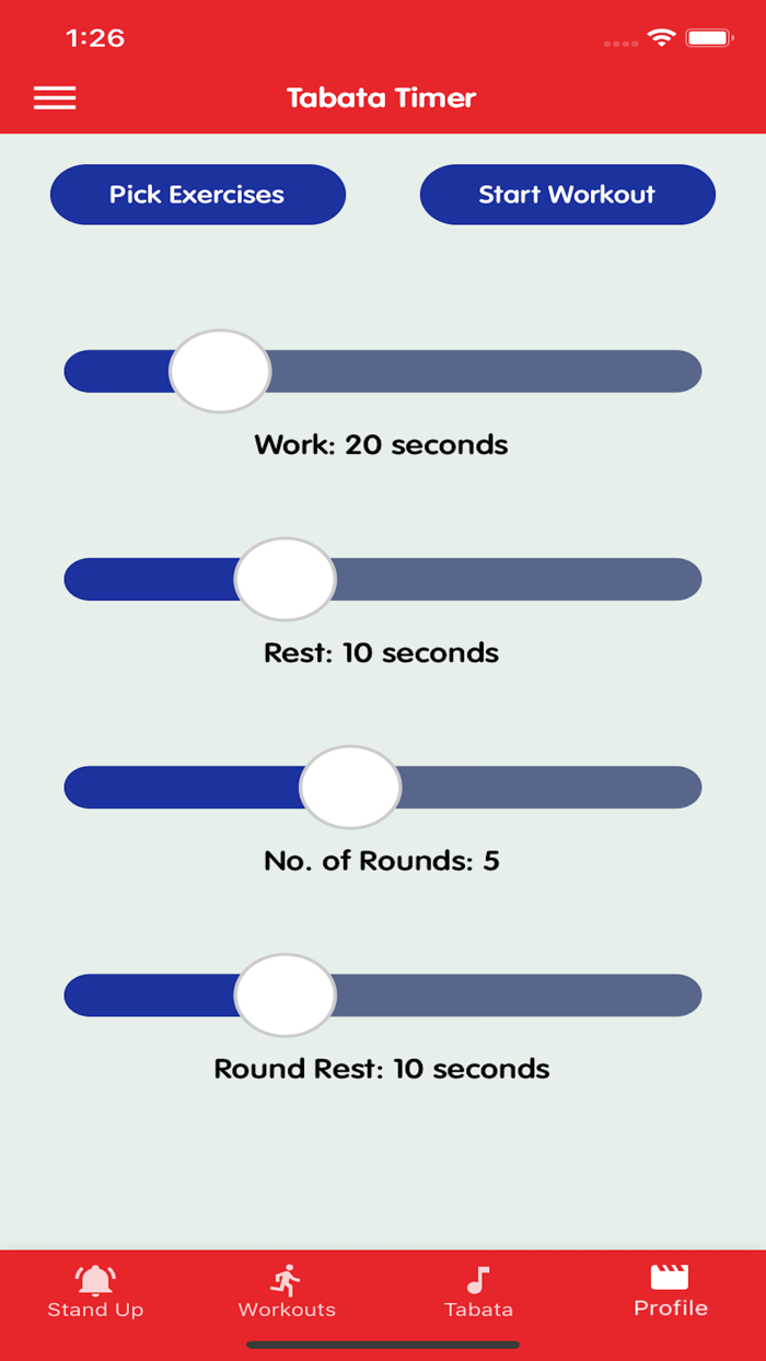 Standup Workouts Timer