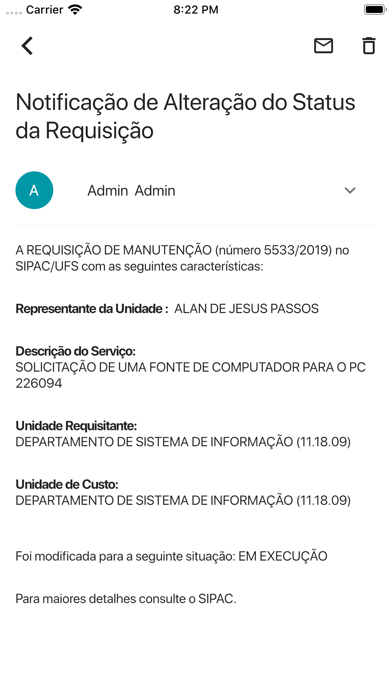 Caixa Postal UFS Screenshot
