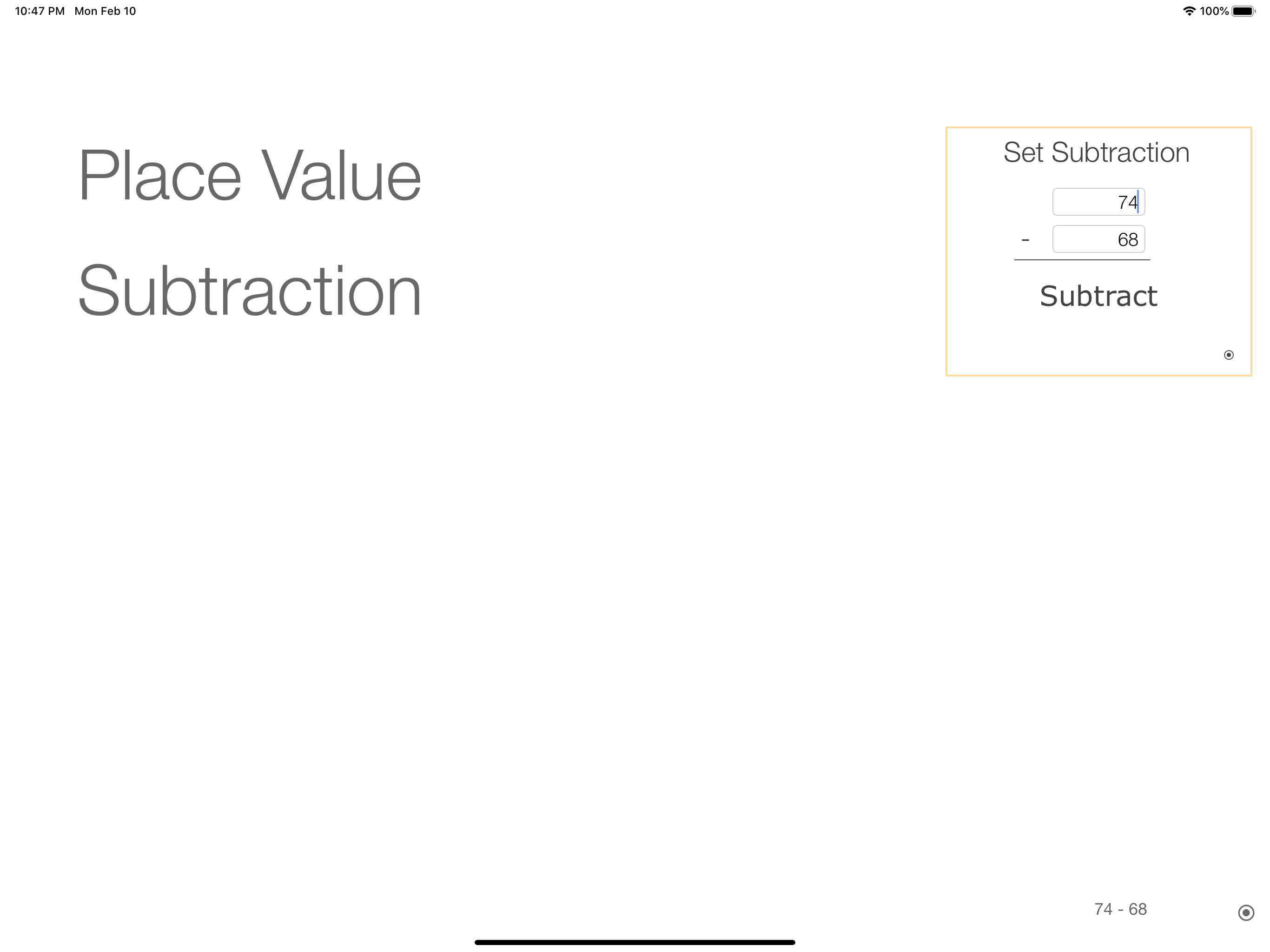 Place Value Subtraction screenshot 7