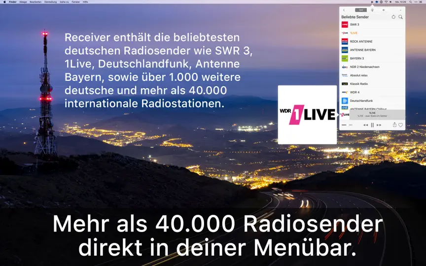 Screenshot von Receiver Radio auf dem iPhone 1