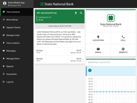The State National Bank iPad screenshot 4 - Finance app