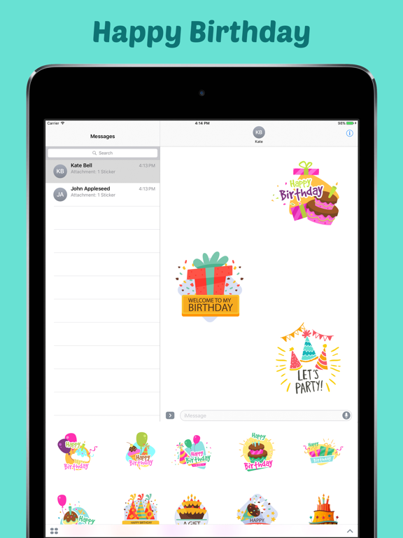 Screenshot #5 pour Happy Birthday Stickers Pack!