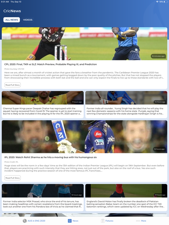 OneCricket iPad screenshot 5 - Sports app