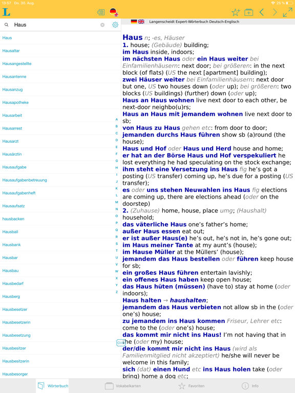 Screenshot #4 pour Englisch XXL Expert Wörterbuch