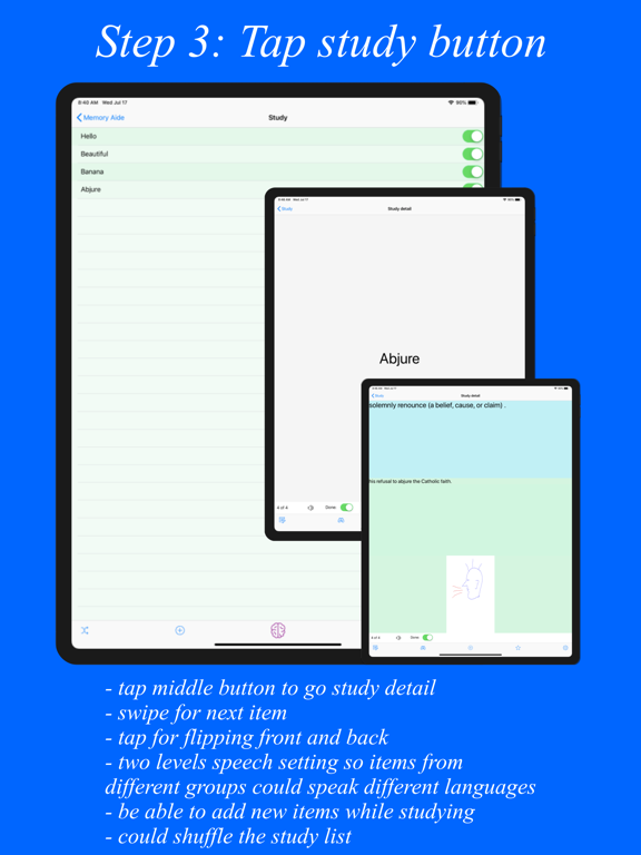 MemAide iPad screenshot 4 - Education app