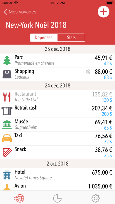 Screenshot #2 pour Treeps, mes dépenses de voyage