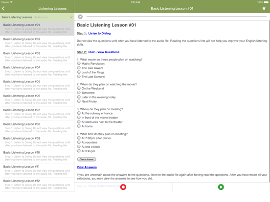 Learn to Speak English iPad screenshot 5 - Education app