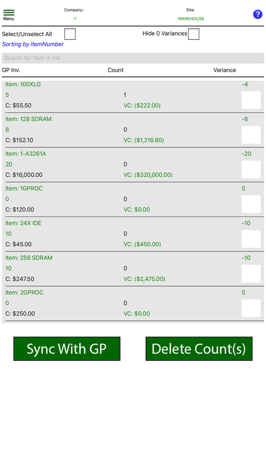 #1. Phys Inventory for Dynamics GP (iOS) 由: On Prairie Software