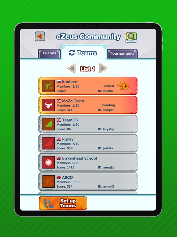 cZeus School League iPad screenshot