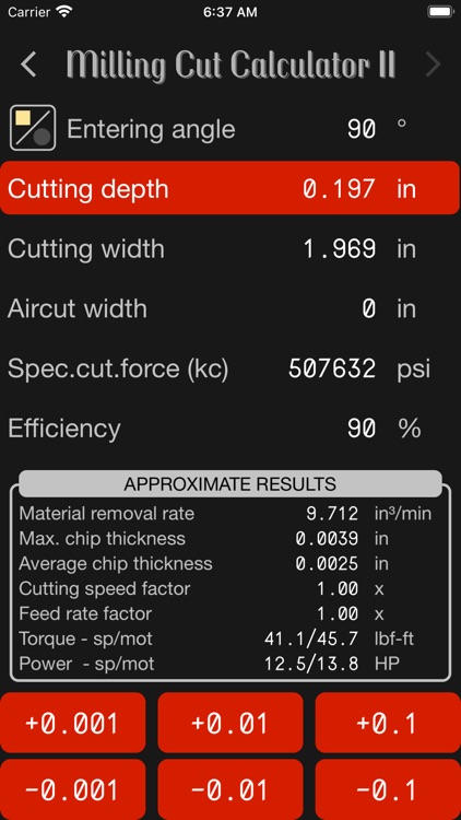 Milling Cut Calculator II screenshot-5