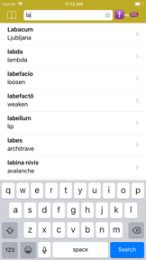 Latin Dictionary - offline screenshot