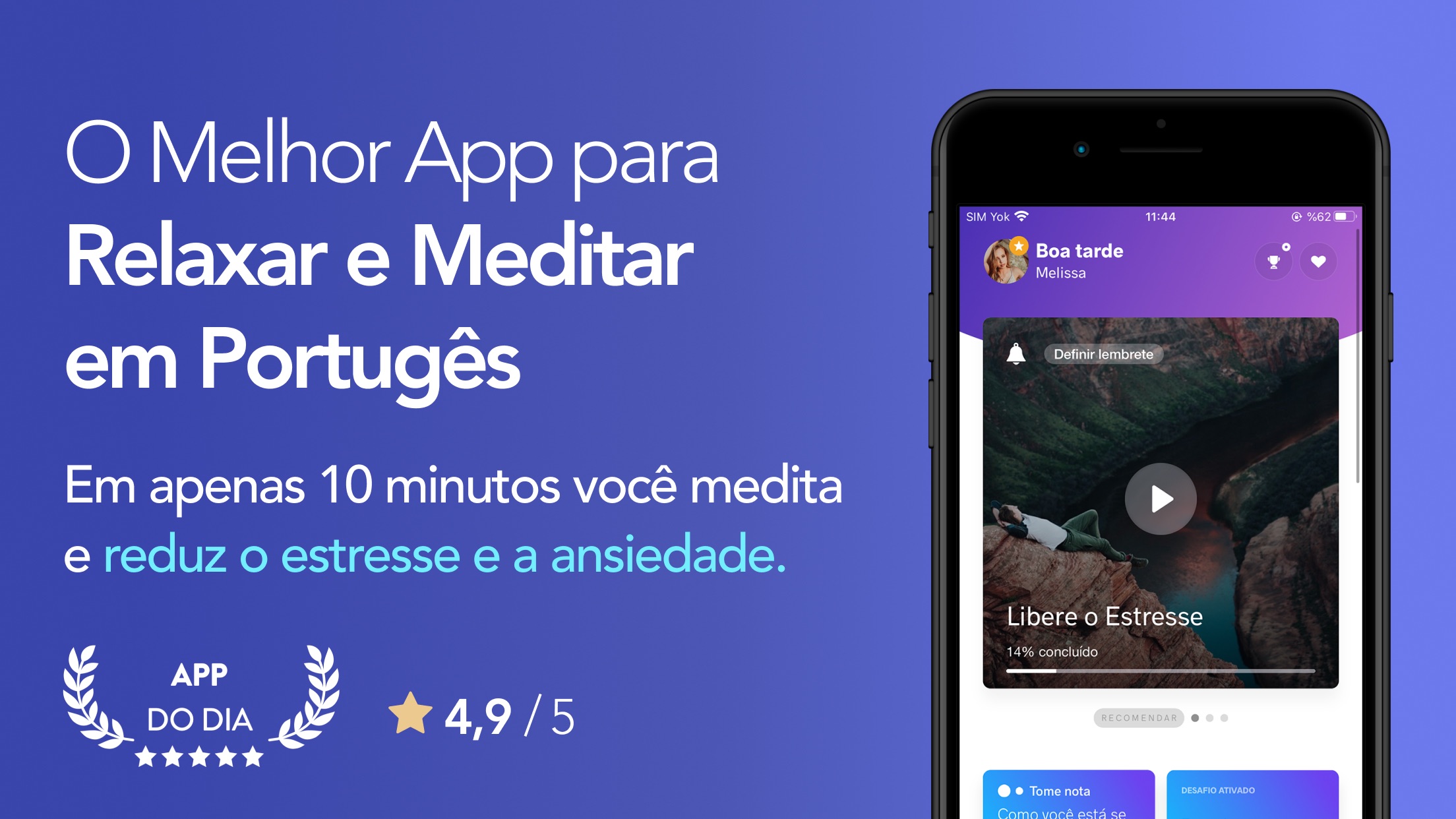 Screenshot do app Meditopia: Meditação, Sono