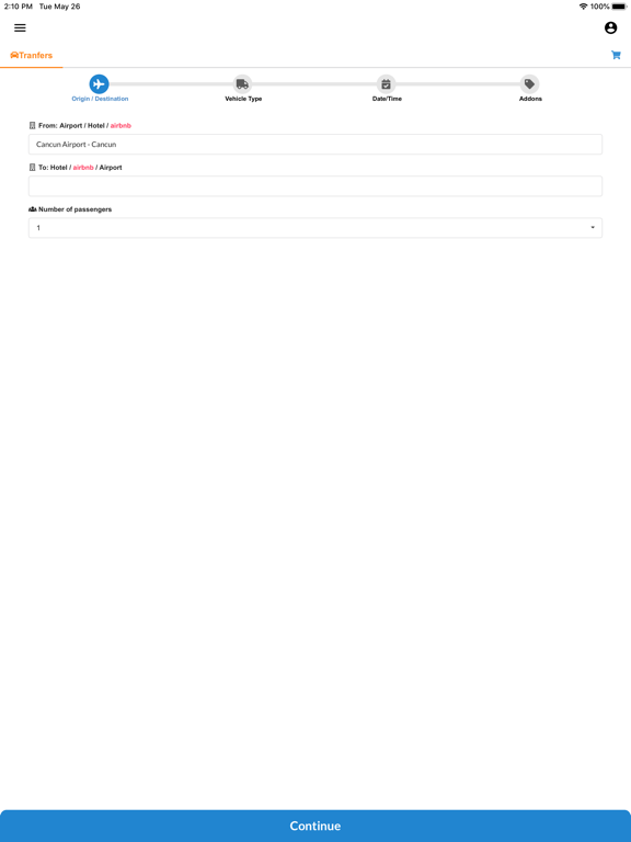 USA Transfers Clients iPad screenshot