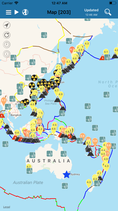 Earthquake plus Alerts, Map & Info screenshot 1