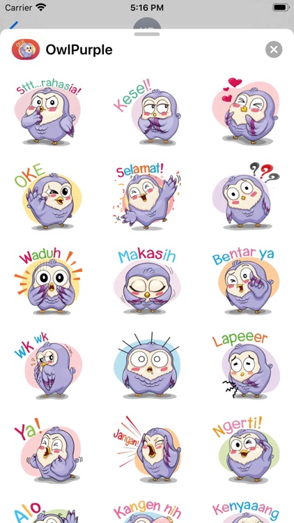 Sticker OwlPurple - fc