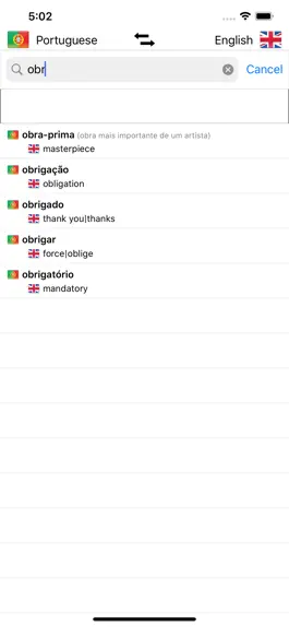 Game screenshot Portuguese/English Dictionary mod apk