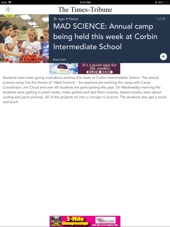 Times-Tribune- Corbin, KY iPad screenshot 2 - News app