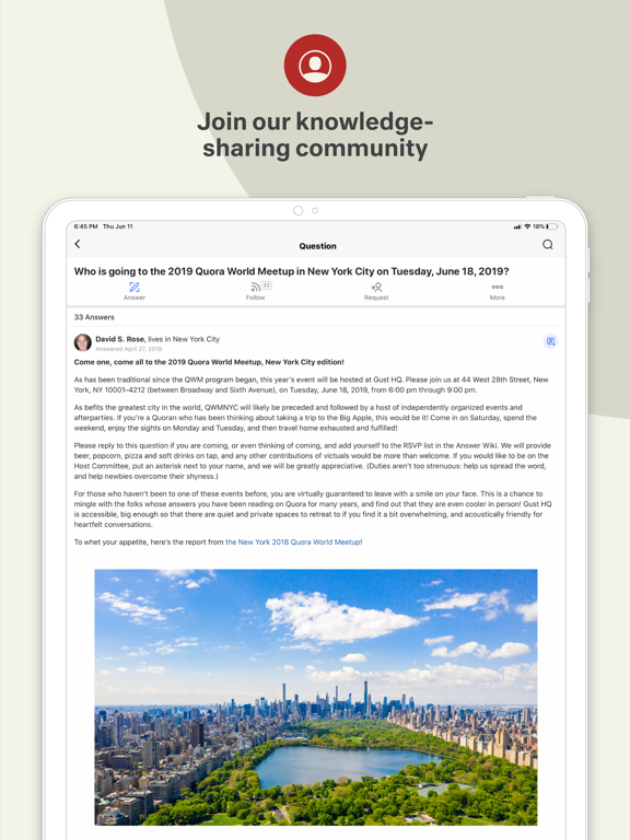 Quora iPad screenshot 6 - News app
