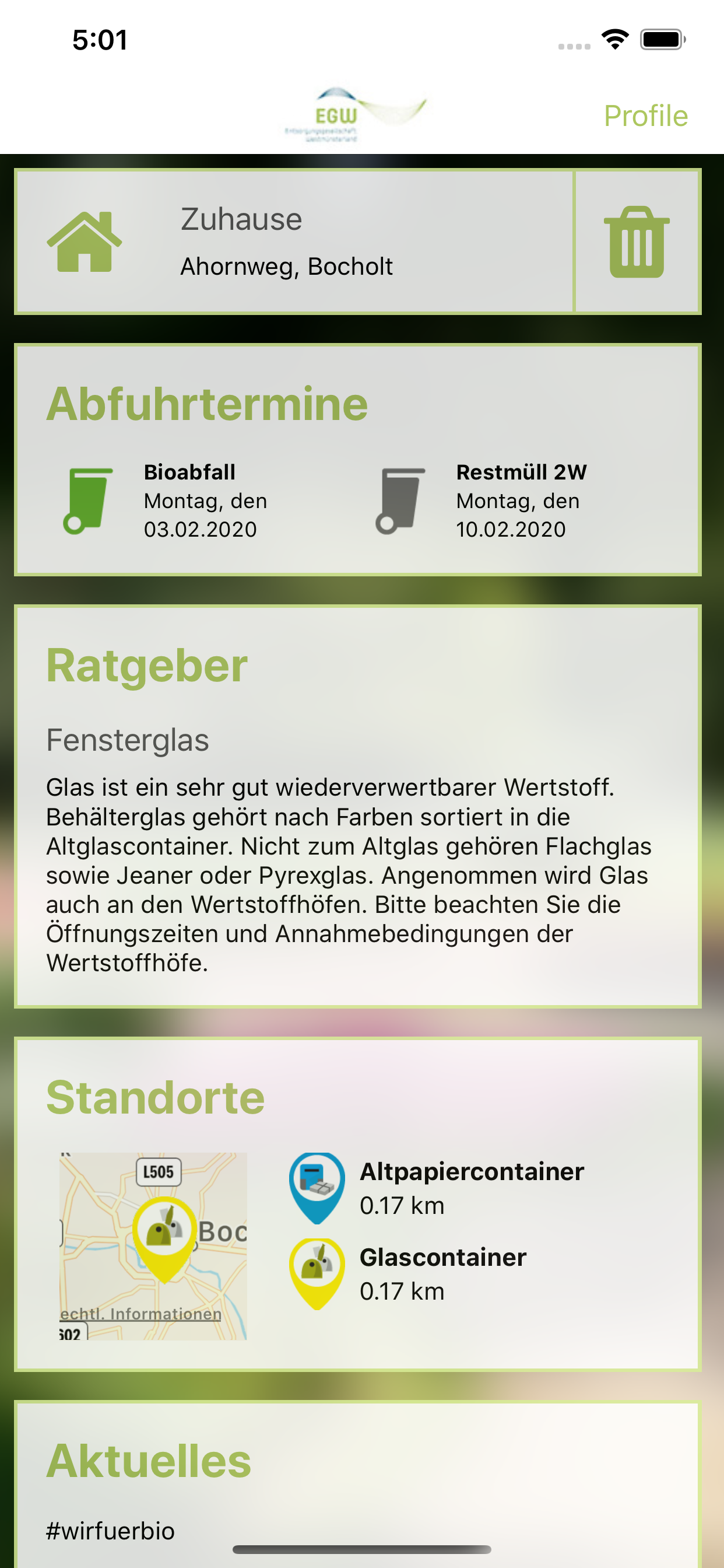 Abfall-App WML