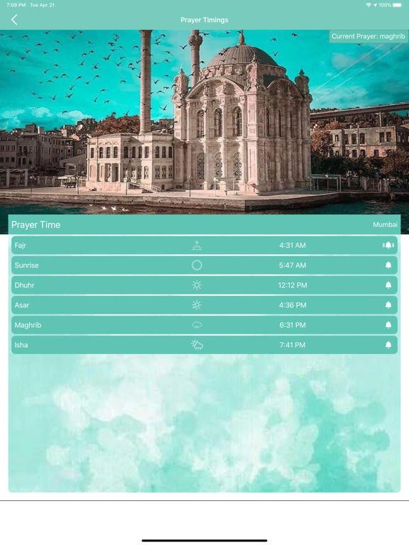 Ramadan Calendar Iftar Timing iPad screenshot