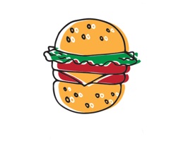 Hand drawn food stickers emoji