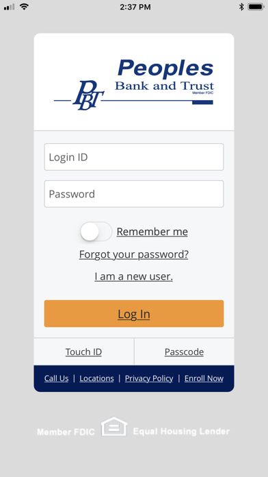 Peoples Bank and Trust Mobile Screenshot