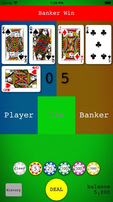 Simple Baccarat Game screenshot 2