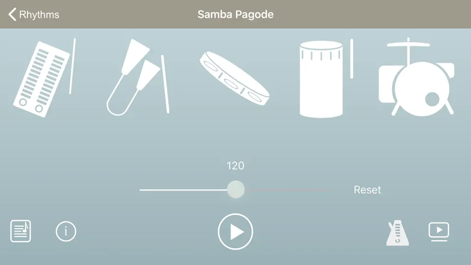 Capture d'écran de PercussionTutor sur iPhone 6