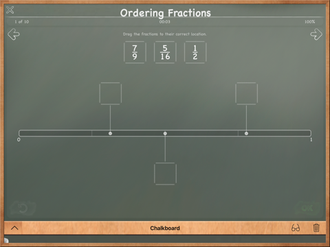 Скриншот из MathBoard Fractions