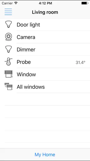 Captura de pantalla de IMyHome en iPhone 1