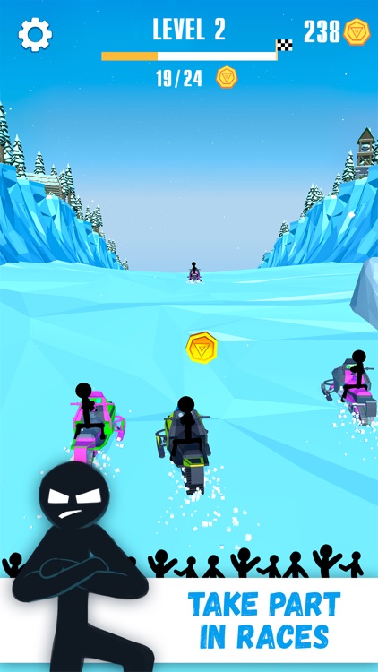 Snowmobile Stickman: Flip Race