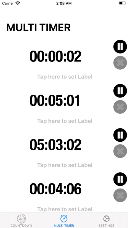 MultiTimer - Multi second