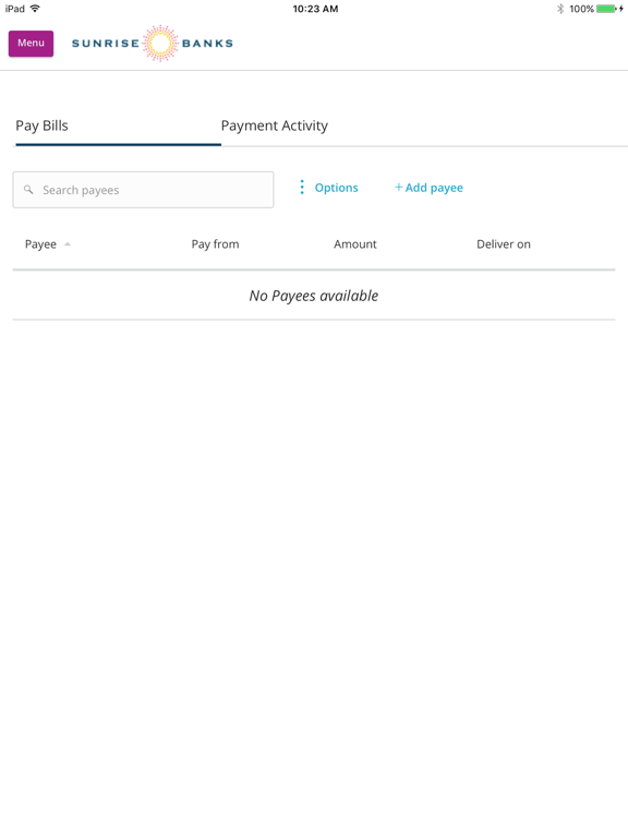 Sunrise Banks Digital Banking iPad screenshot 4 - Finance app