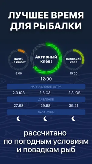 Скриншот Прогноз клева - ТипТоп Рыбалка на iPhone 2