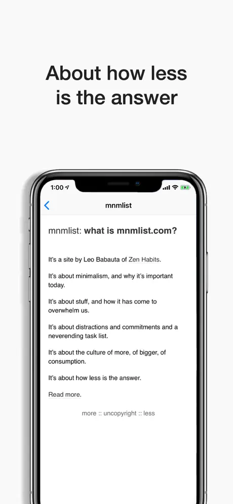 Minimalist: less is the answer