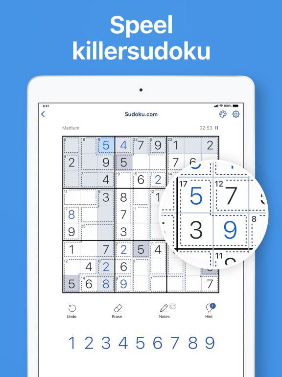 Killer Sudoku van Sudoku.com iPad app afbeelding 1