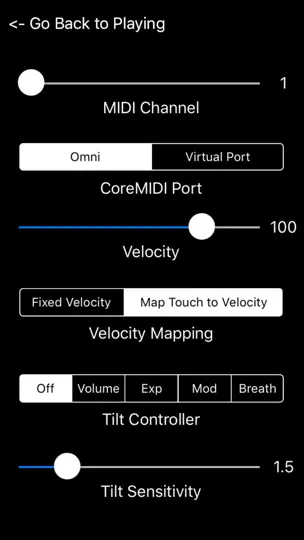 Captura de pantalla de MIDIKeys - MIDI Controller en iPhone 2
