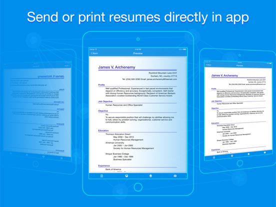 Screenshot #2 for Quick Resume Pro