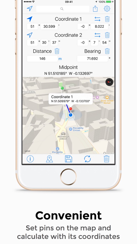 #3. Coordinates Calculator Pro (iOS) Podle: Nicolas Schotten