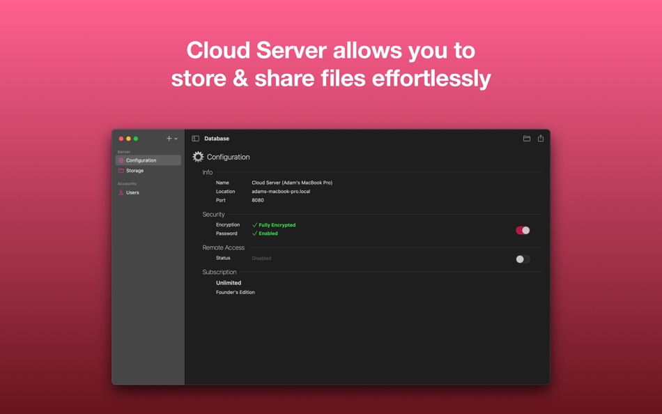 #1. Cloud Server (macOS) 由: Adam Kopec